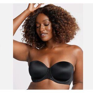 Bali Black One Smooth U Stay in Place Strapless Underwire Bra 36DD Convertible